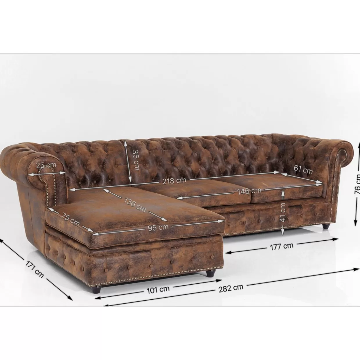 KARE Design Sofas & Couches | Ecksofa Cambridge Vintage Smart L