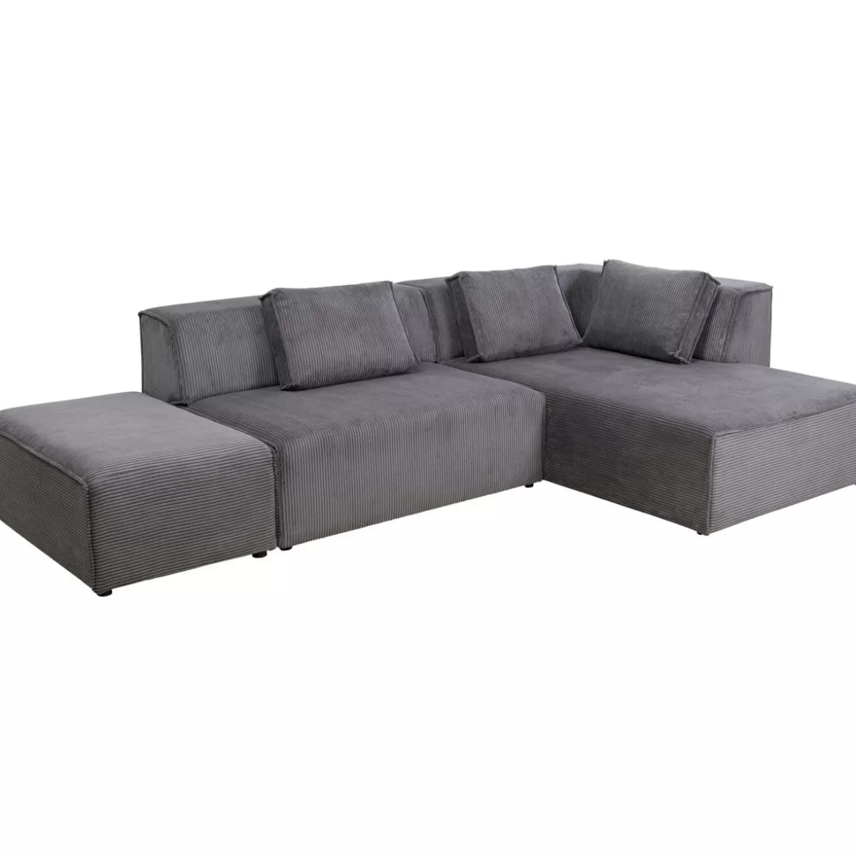 KARE Design Sofas & Couches | Ecksofa Infinity Ottomane Cord Grau Rechts