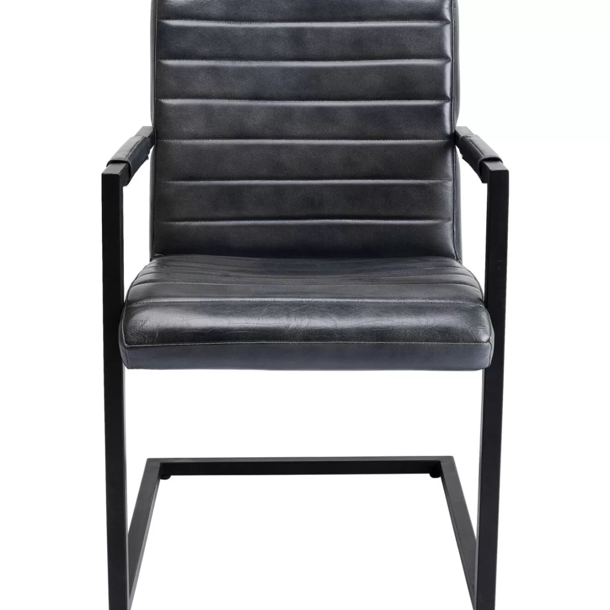 KARE Design Stühle | Freischwinger Lola Leder Grau