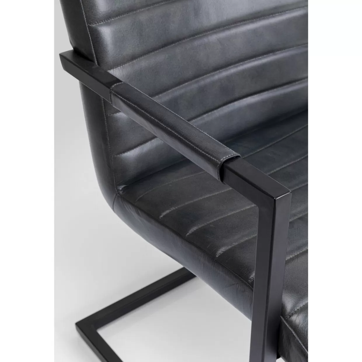 KARE Design Stühle | Freischwinger Lola Leder Grau
