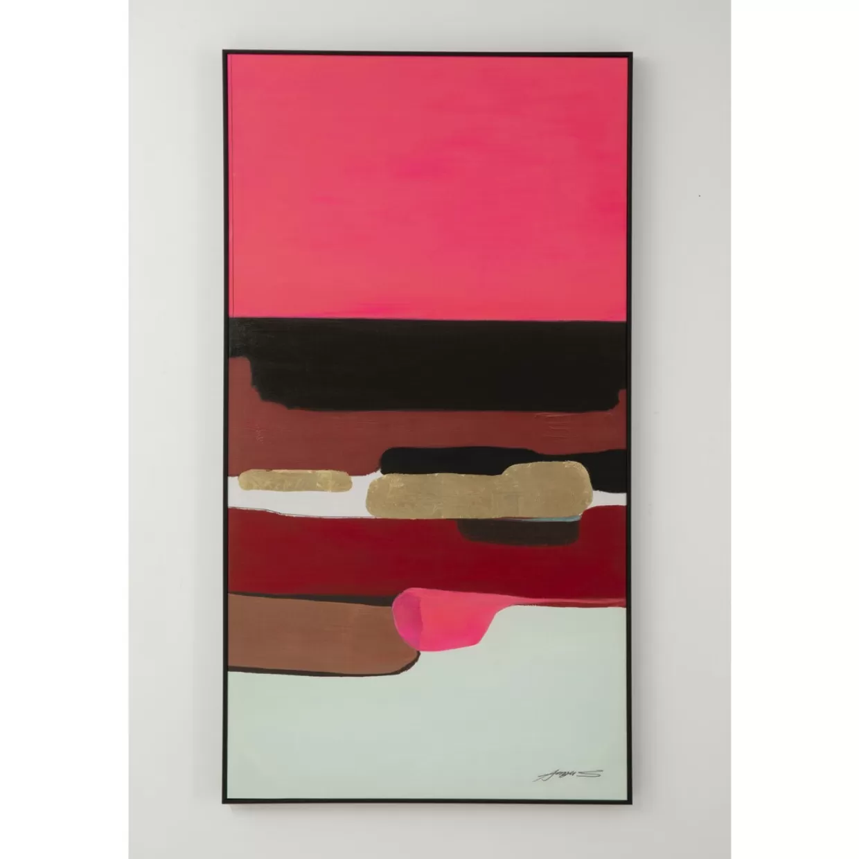 KARE Design Bilder | Gerahmtes Bild Abstract Shapes Pink 73X143Cm