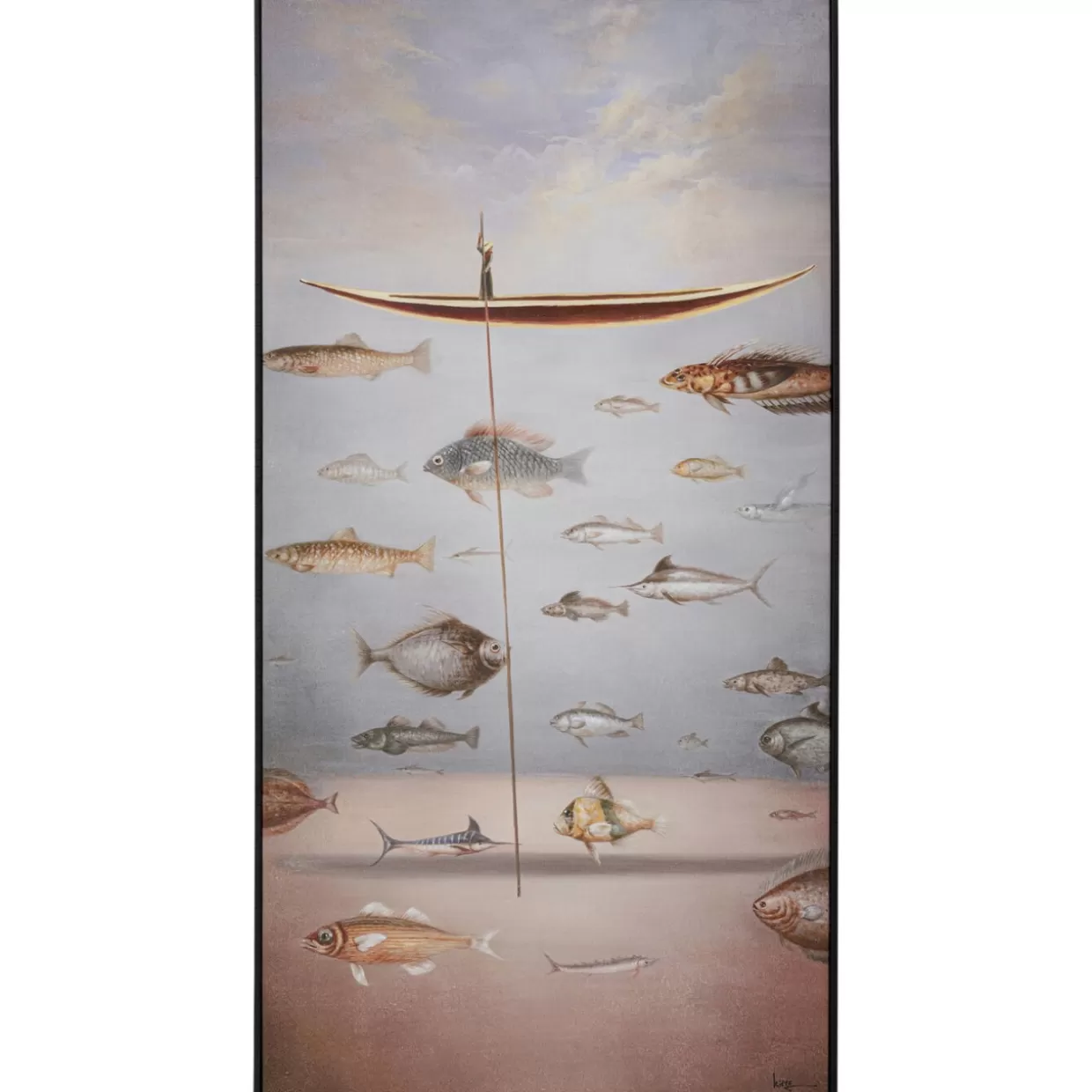 KARE Design Bilder | Gerahmtes Bild Cloud Fisherman Boat 60X120Cm