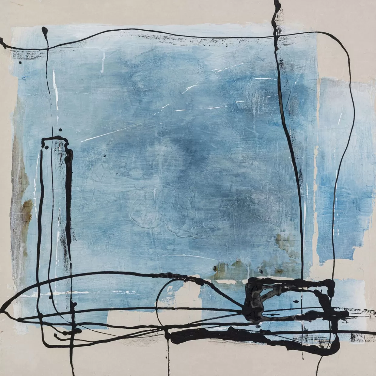 KARE Design Bilder | Gerahmtes Bild Dust Blau 100X100Cm