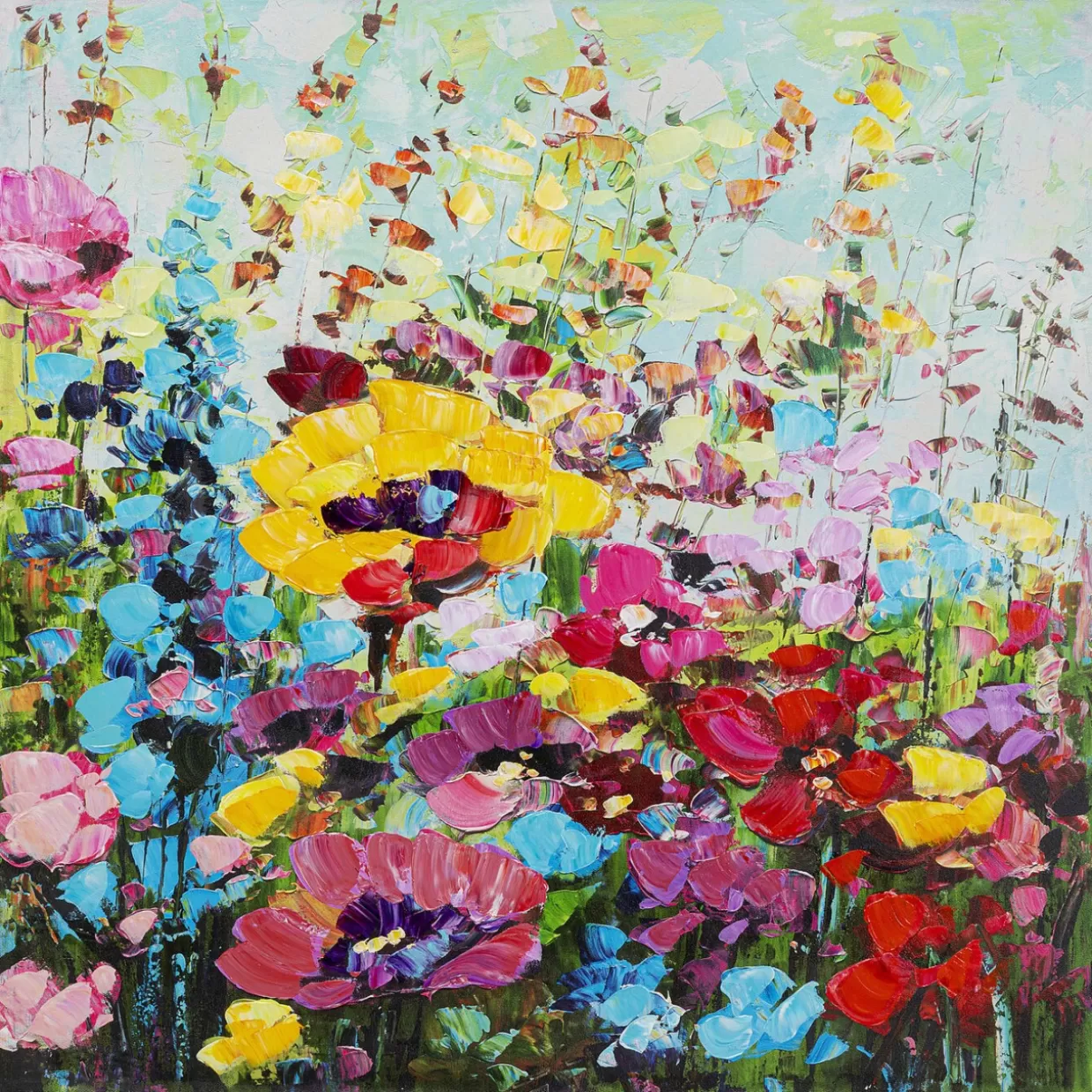 KARE Design Bilder | Gerahmtes Bild Flowery Meadow 100X100Cm