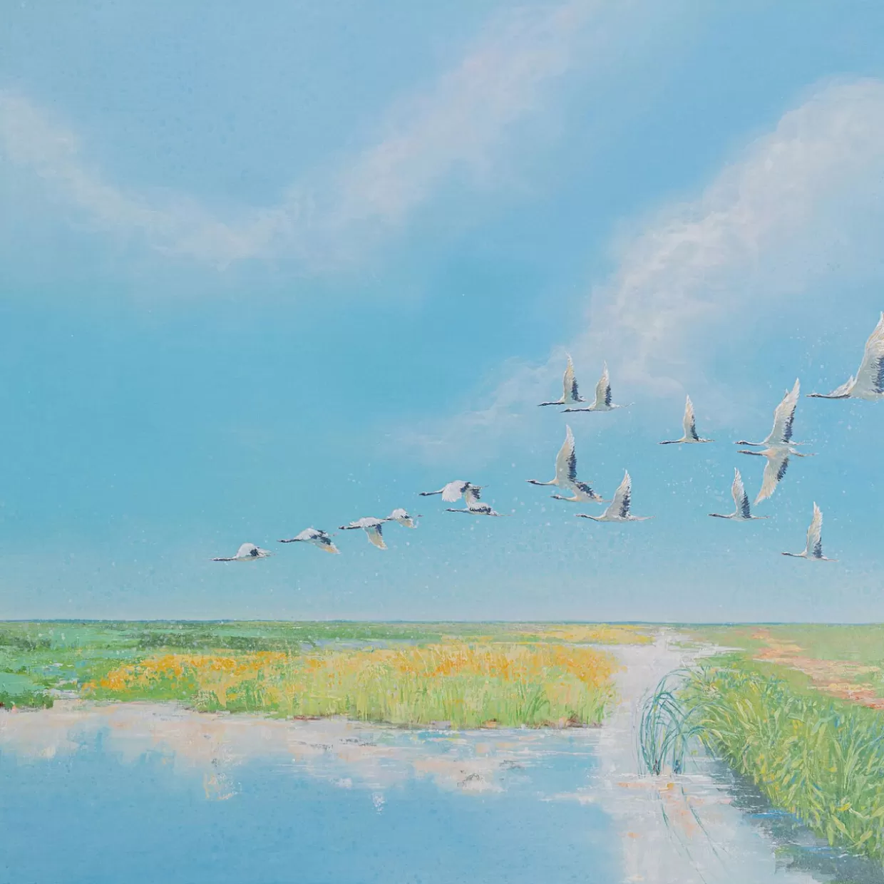 KARE Design Bilder | Gerahmtes Bild Flying Birds 120X120Cm