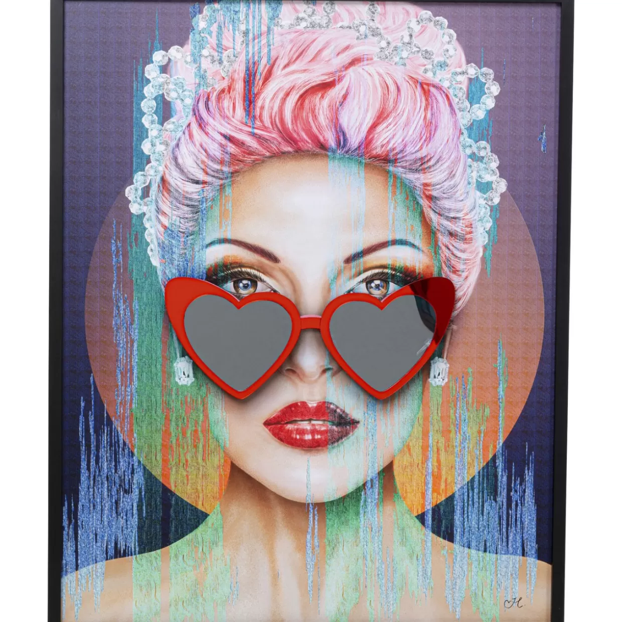 KARE Design Bilder | Gerahmtes Bild Heart Glasses 80X100Cm