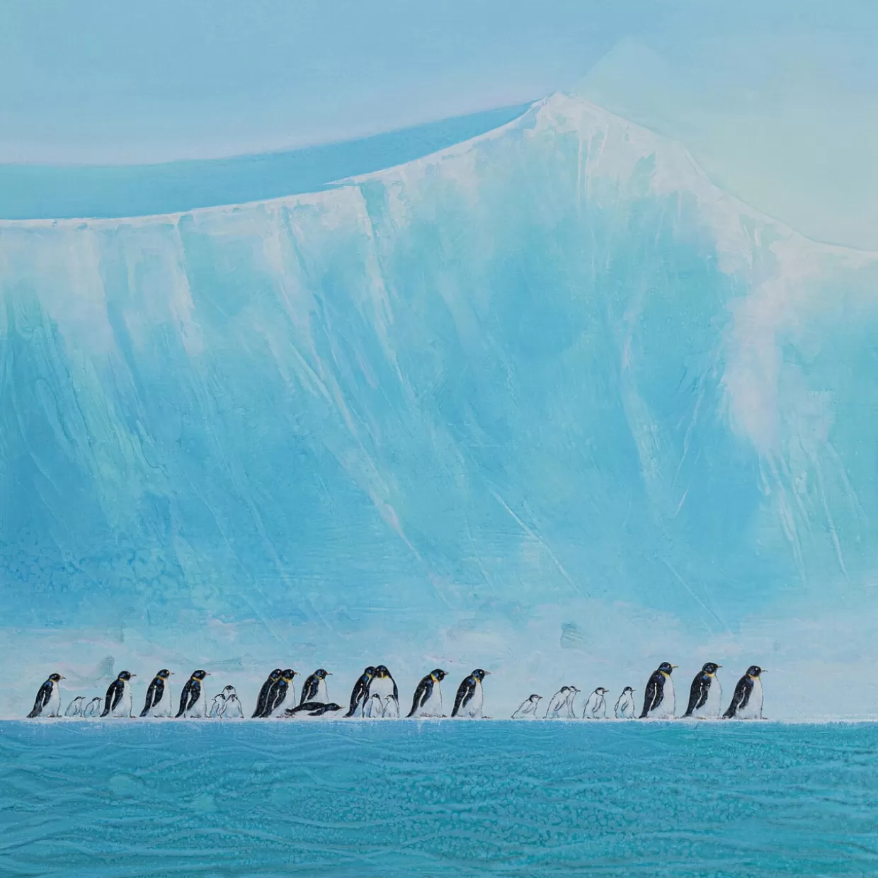 KARE Design Bilder | Gerahmtes Bild Walking Penguins 140X140Cm