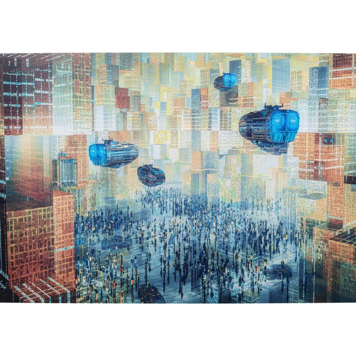 KARE Design Bilder | Glasbild 3D Future City 150X100Cm