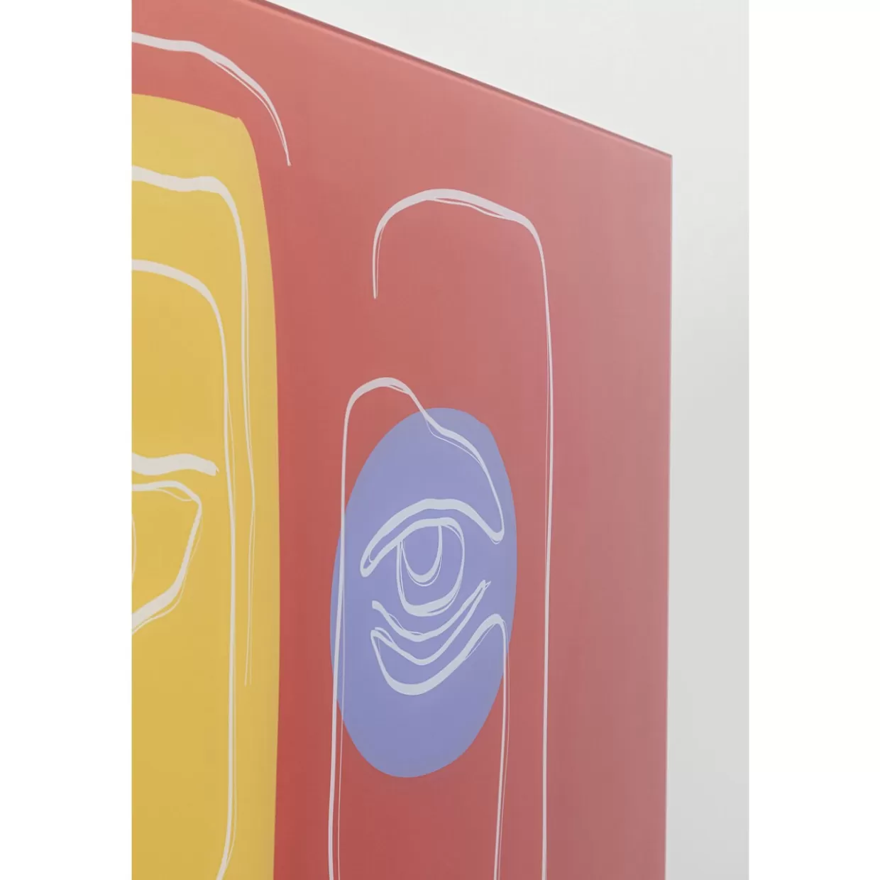 KARE Design Bilder | Glasbild Art Face Rot 100X100Cm
