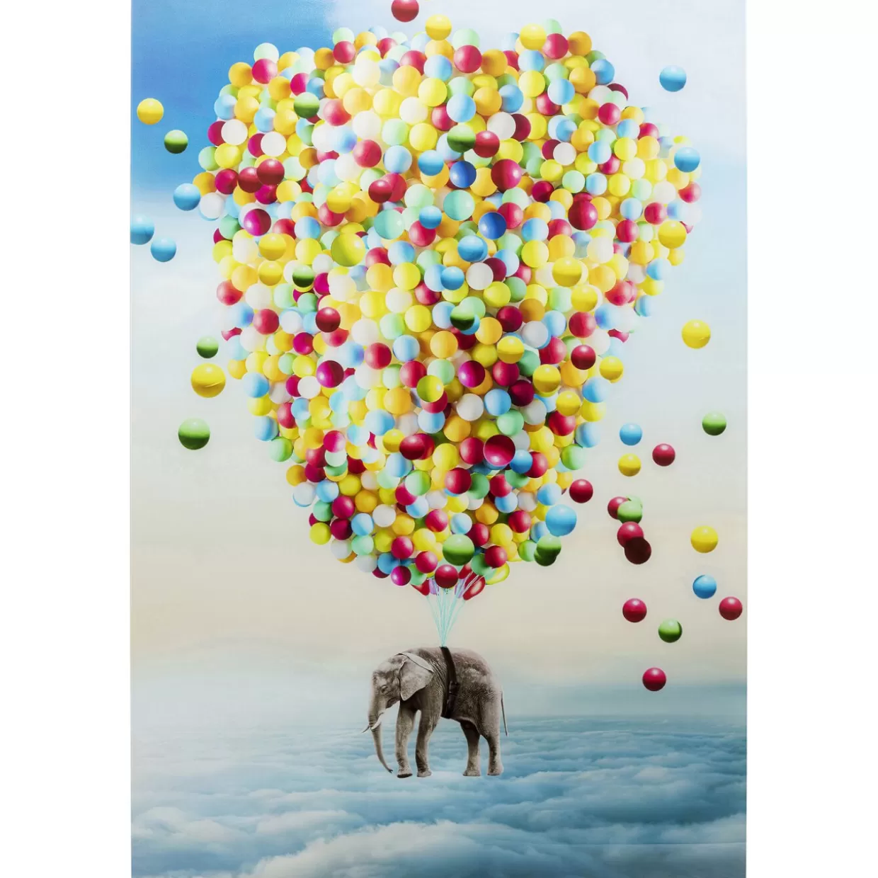KARE Design Bilder | Glasbild Balloon Elephant 100X150Cm