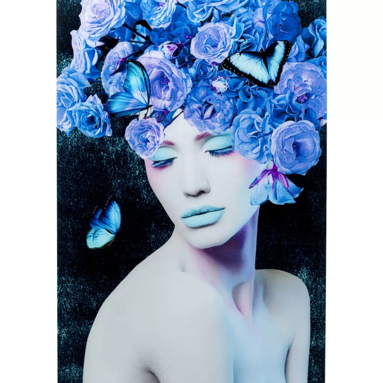 KARE Design Bilder | Glasbild Blue Queen 80X120Cm