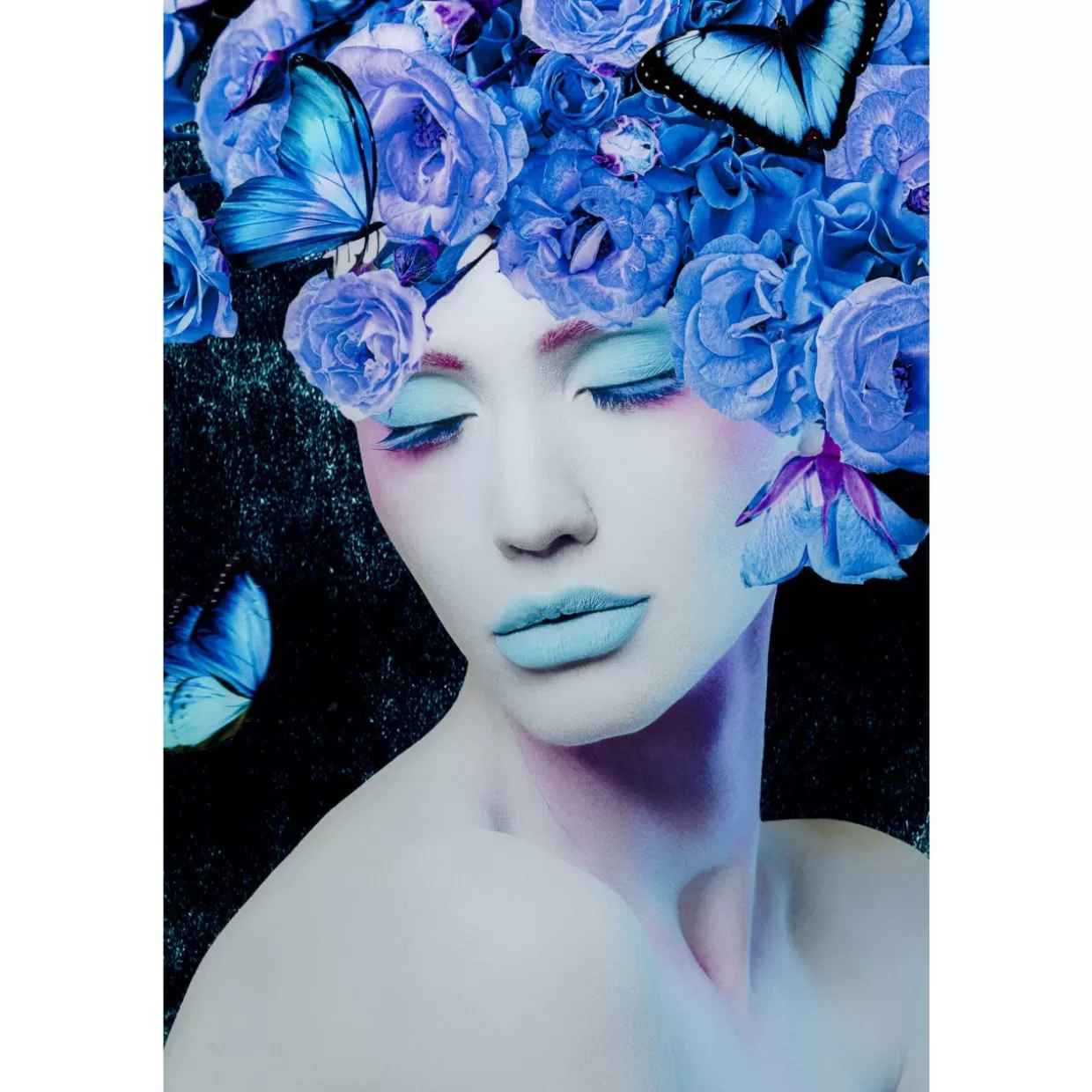 KARE Design Bilder | Glasbild Blue Queen 80X120Cm