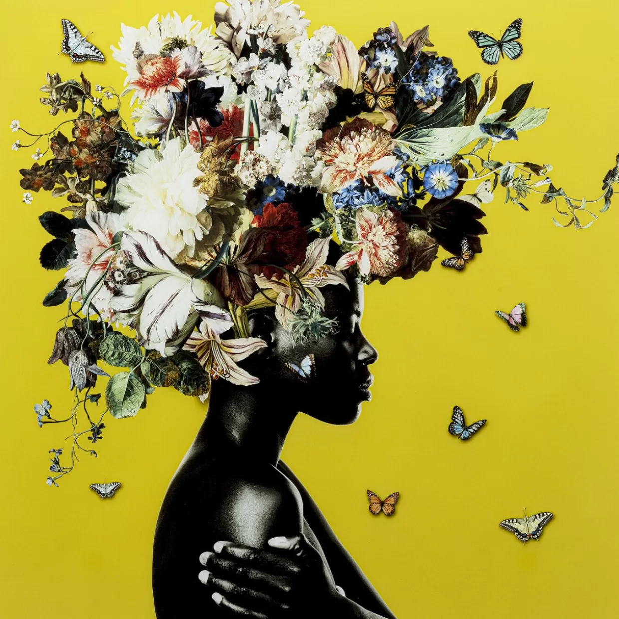 KARE Design Bilder | Glasbild Bouquet Beauty Gelb 100X100Cm