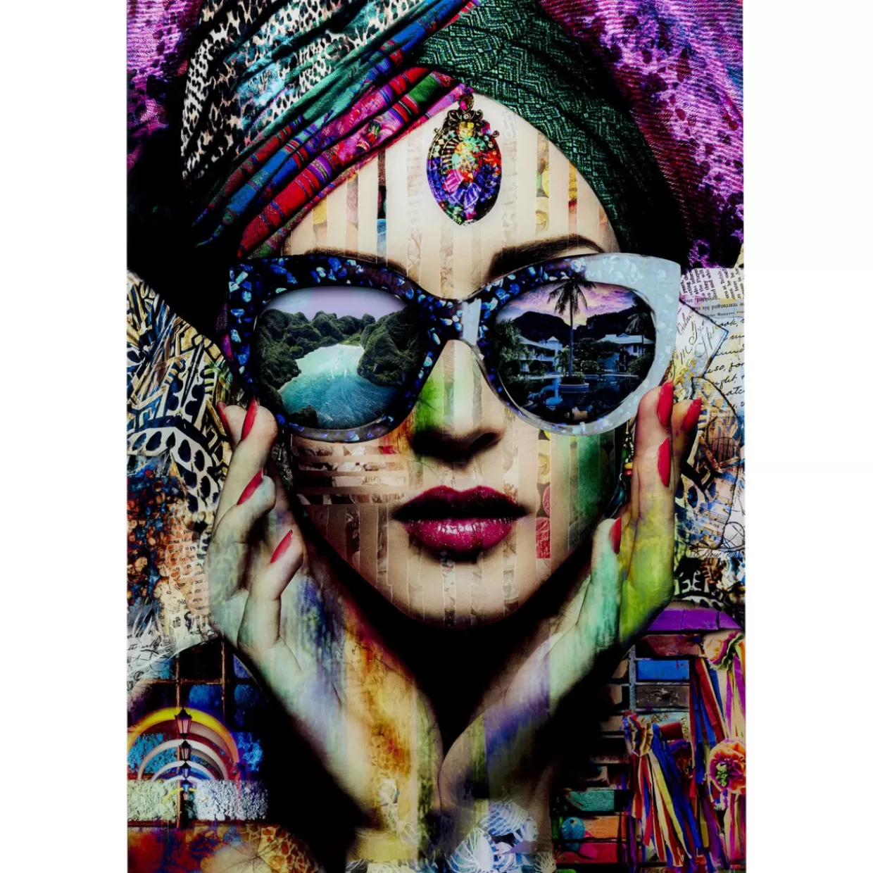 KARE Design Bilder | Glasbild Colorful Artist 80X120Cm