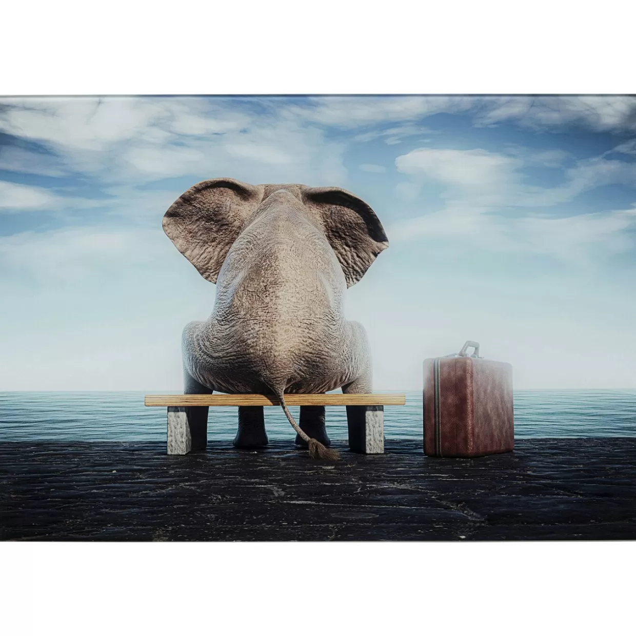 KARE Design Bilder | Glasbild Elephant Journey 60X40Cm