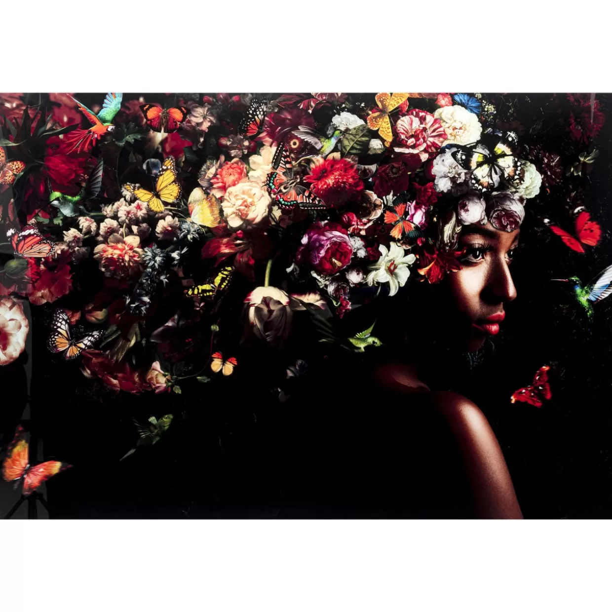 KARE Design Bilder | Glasbild Flowery Shoulder View 150X100Cm