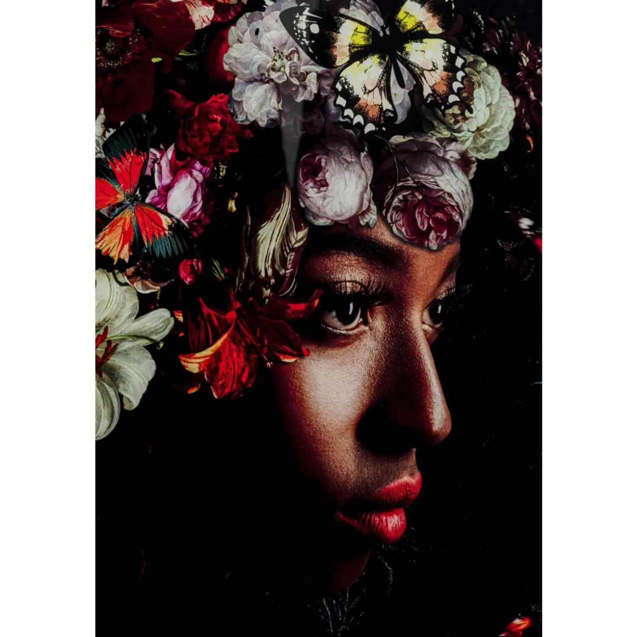 KARE Design Bilder | Glasbild Flowery Shoulder View 150X100Cm
