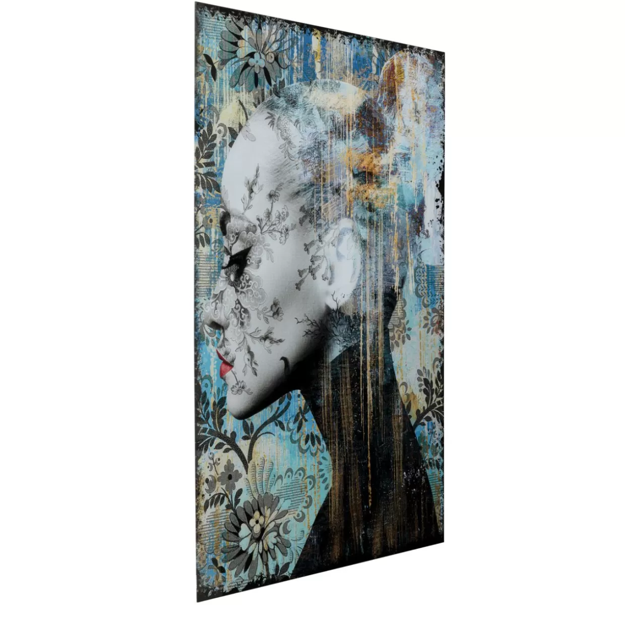 KARE Design Bilder | Glasbild Lady Flower 100X150Cm