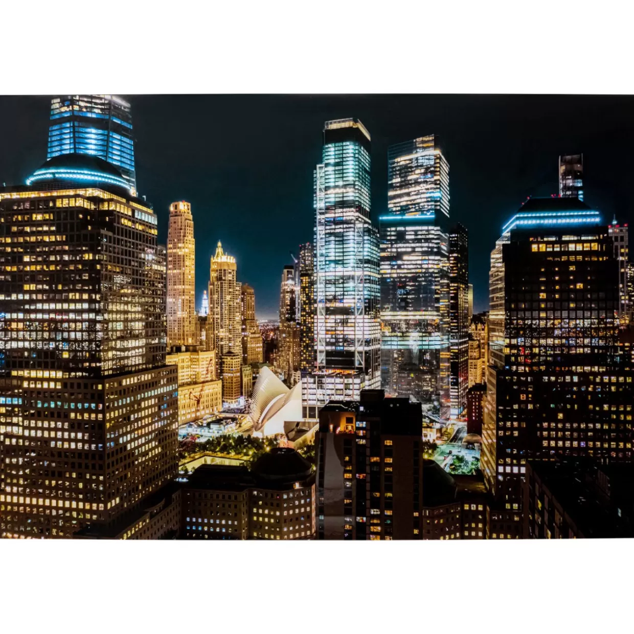 KARE Design Bilder | Glasbild Skyline Night 150X100Cm