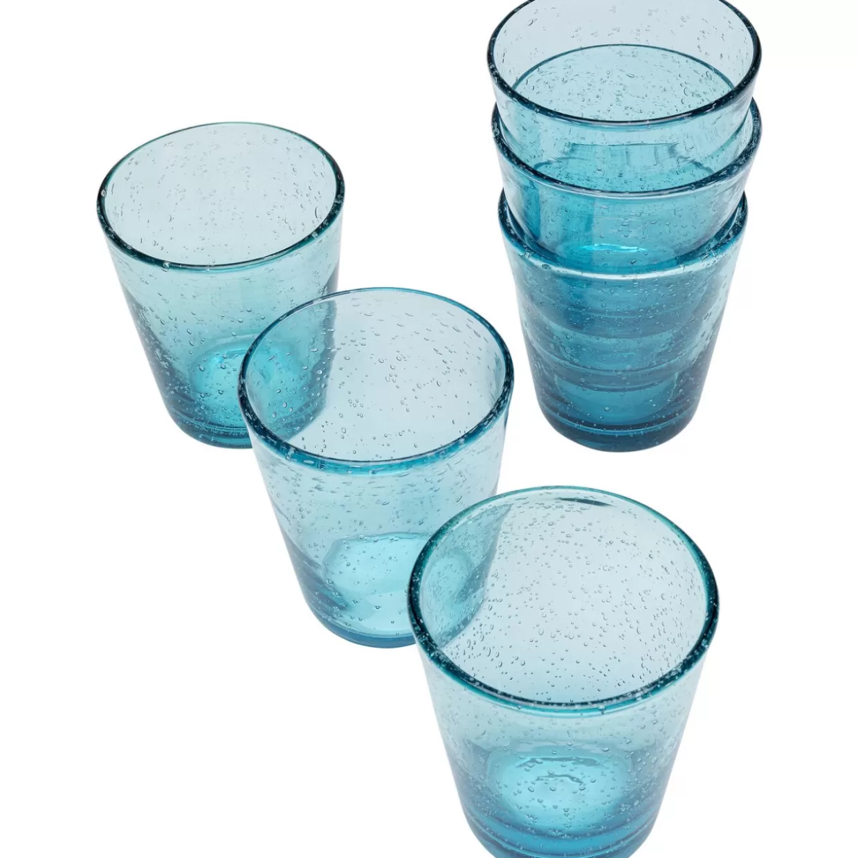 KARE Design Geschirr & Tischaccessoires | Glas-Set Bubble Blau (6/Tlg.)