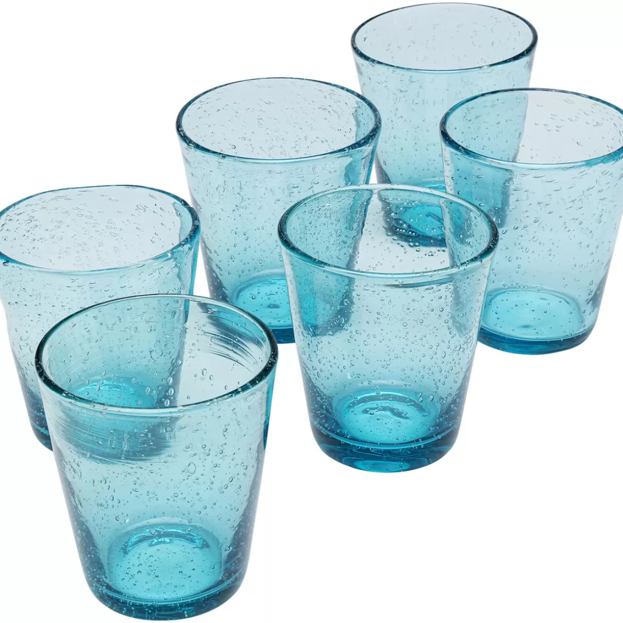 KARE Design Geschirr & Tischaccessoires | Glas-Set Bubble Blau (6/Tlg.)