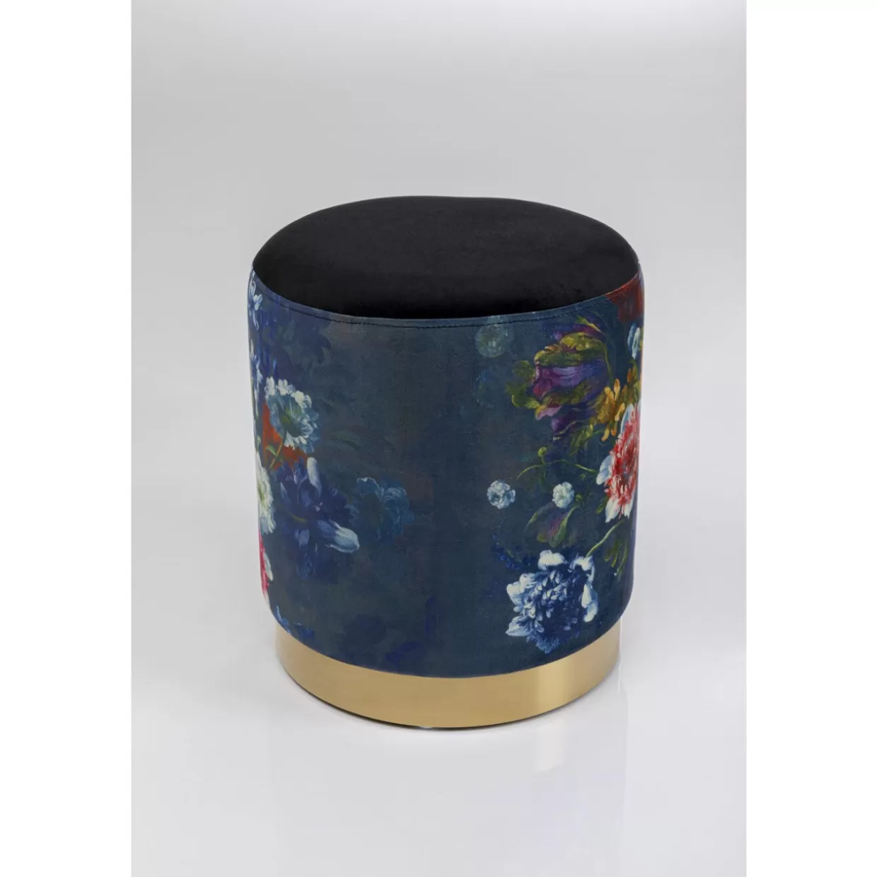 KARE Design Sitzbänke | Hocker Cherry Flower Schwarz Brass O32Cm