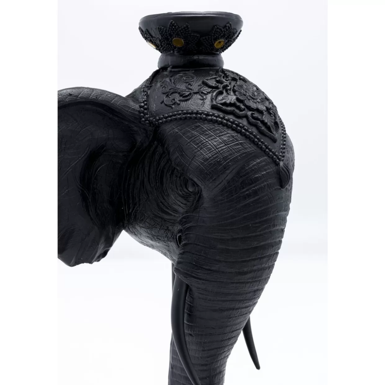 KARE Design Kerzenständer & Laternen | Kerzenständer Elephant Head Schwarz 49Cm
