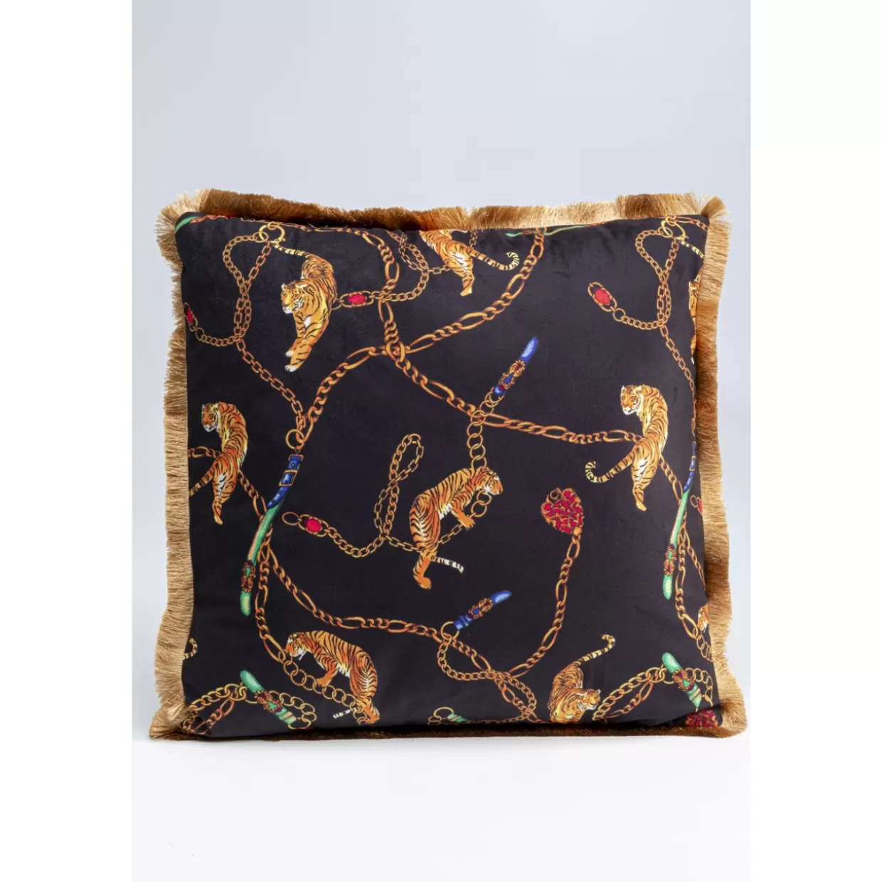 KARE Design Kissen | Kissen Tiger Chain Schwarz 45X45Cm