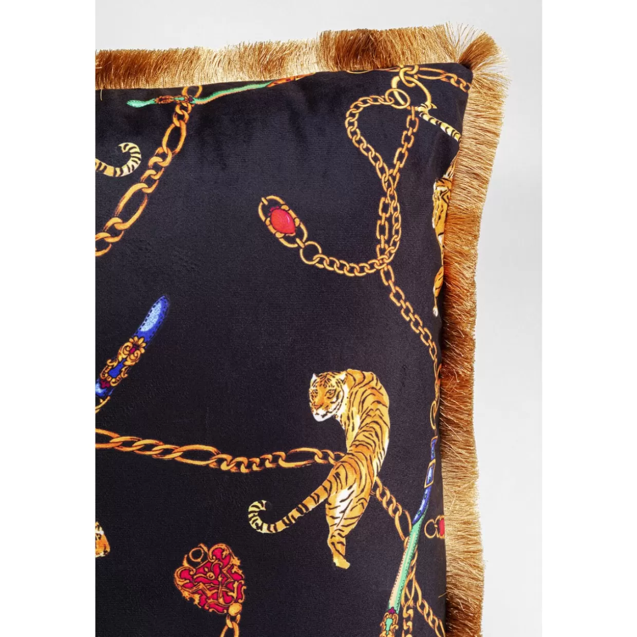 KARE Design Kissen | Kissen Tiger Chain Schwarz 45X45Cm