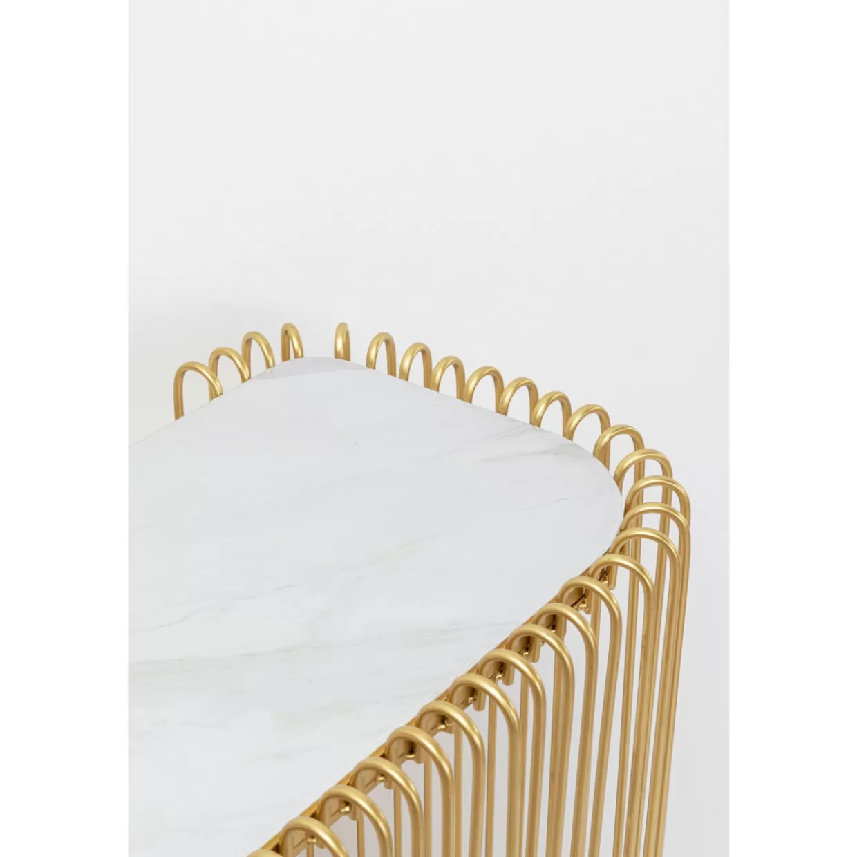 KARE Design Kommoden & Sideboards | Konsole Wire Glas Marble Gold 142X89Cm