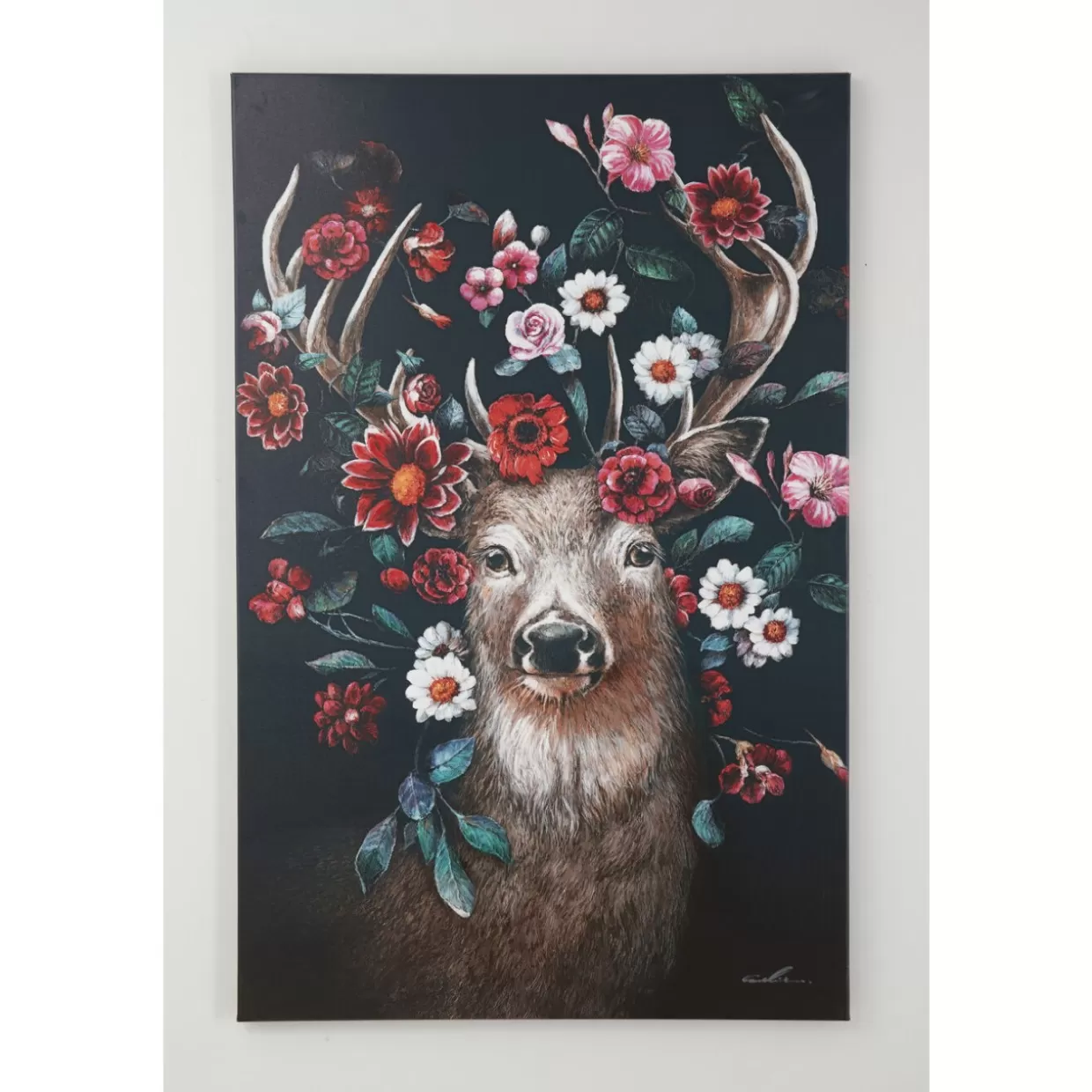 KARE Design Bilder | Leinwandbild Deer In Flower 90X140Cm