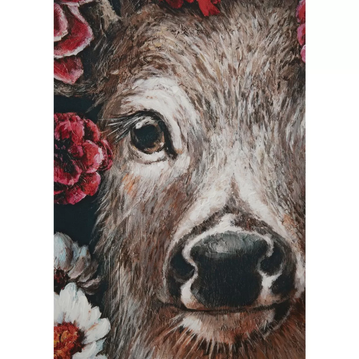 KARE Design Bilder | Leinwandbild Deer In Flower 90X140Cm