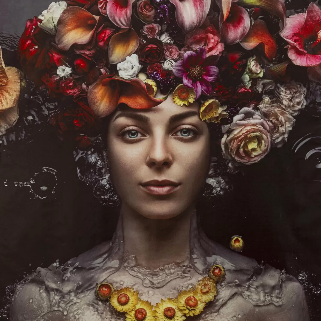 KARE Design Bilder | Leinwandbild Flower Art Lady 200X200Cm