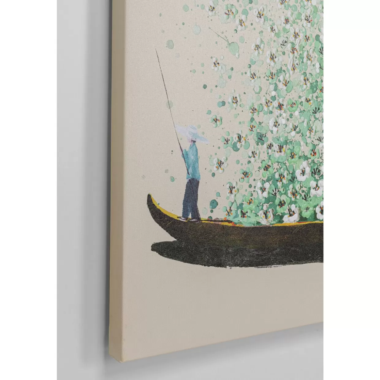 KARE Design Bilder | Leinwandbild Flower Boat Beige Grun 120X160Cm