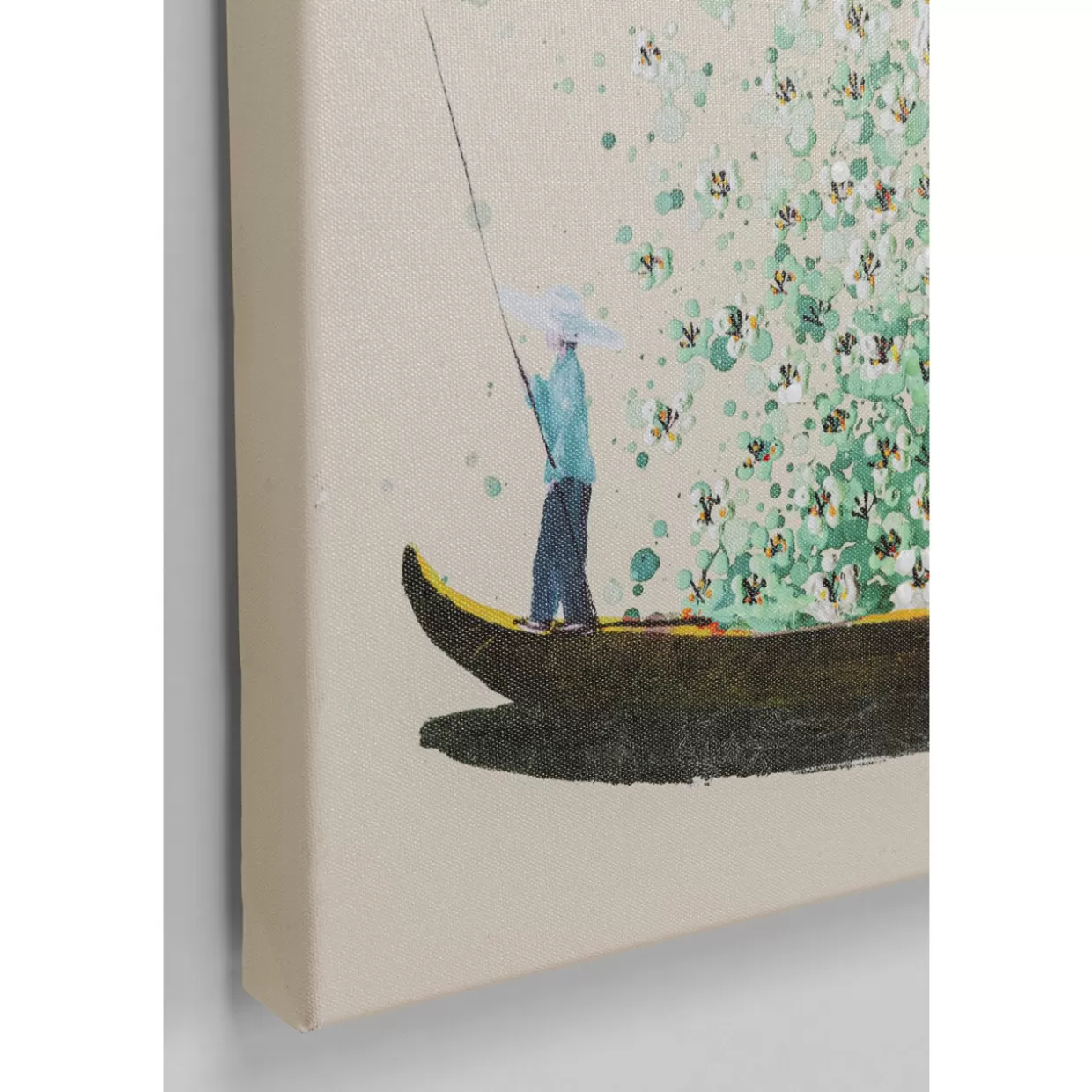 KARE Design Bilder | Leinwandbild Flower Boat Beige Grun 80X100Cm
