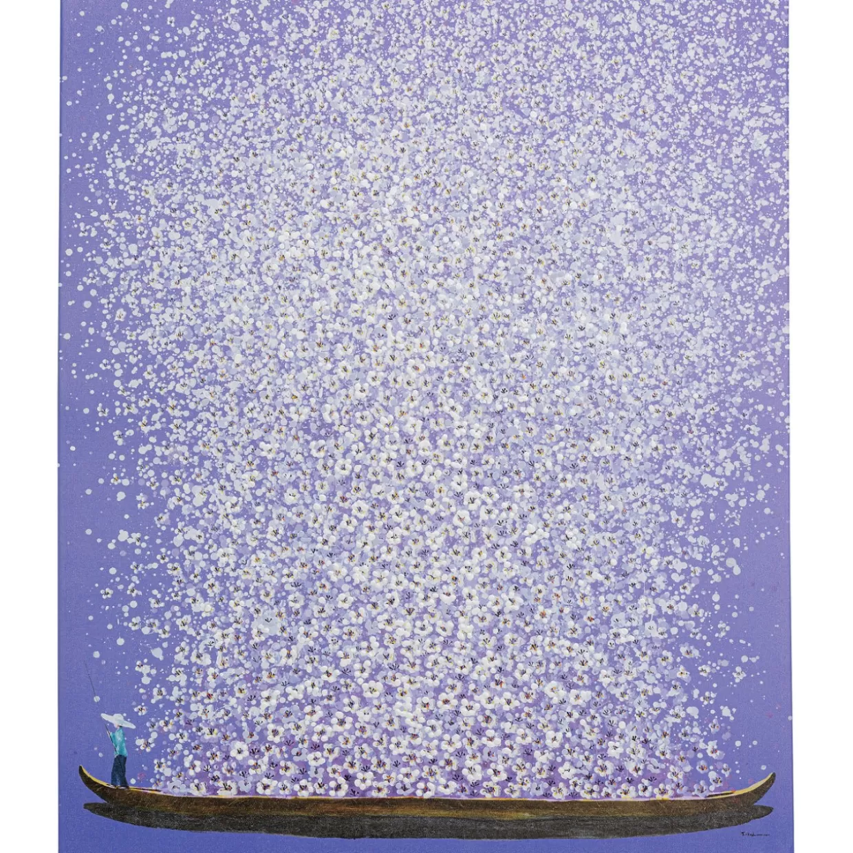 KARE Design Bilder | Leinwandbild Flower Boat Lila Weis 80X100Cm
