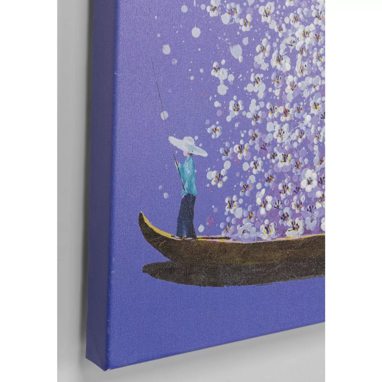 KARE Design Bilder | Leinwandbild Flower Boat Lila Weis 80X100Cm
