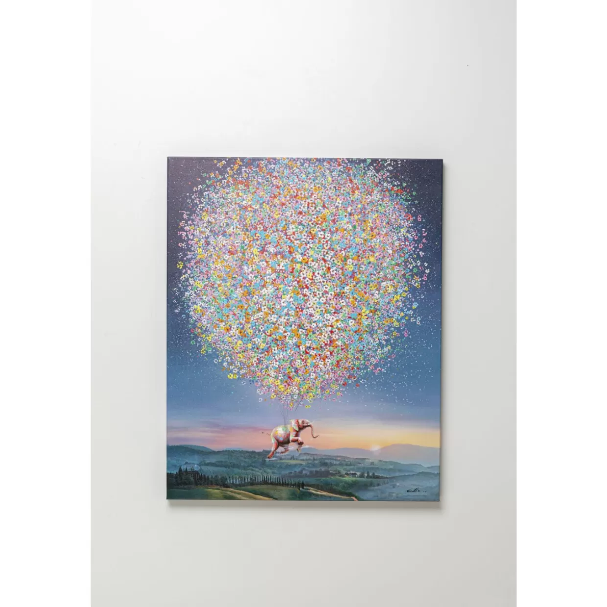 KARE Design Bilder | Leinwandbild Flying Elephant At Night 80X100Cm