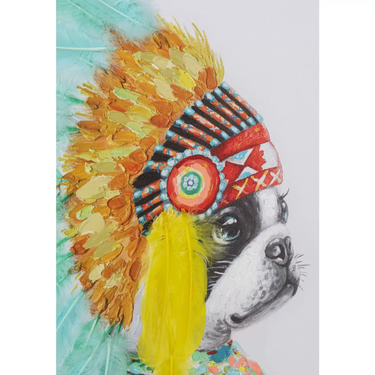 KARE Design Bilder | Leinwandbild Headdress Dog 80X80Cm