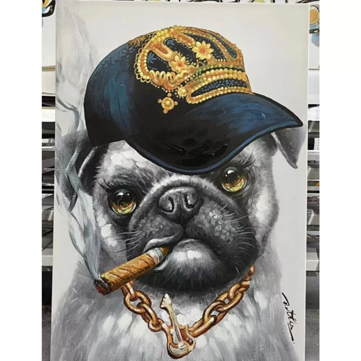 KARE Design Bilder | Leinwandbild Hip Hop Dog 70X100Cm