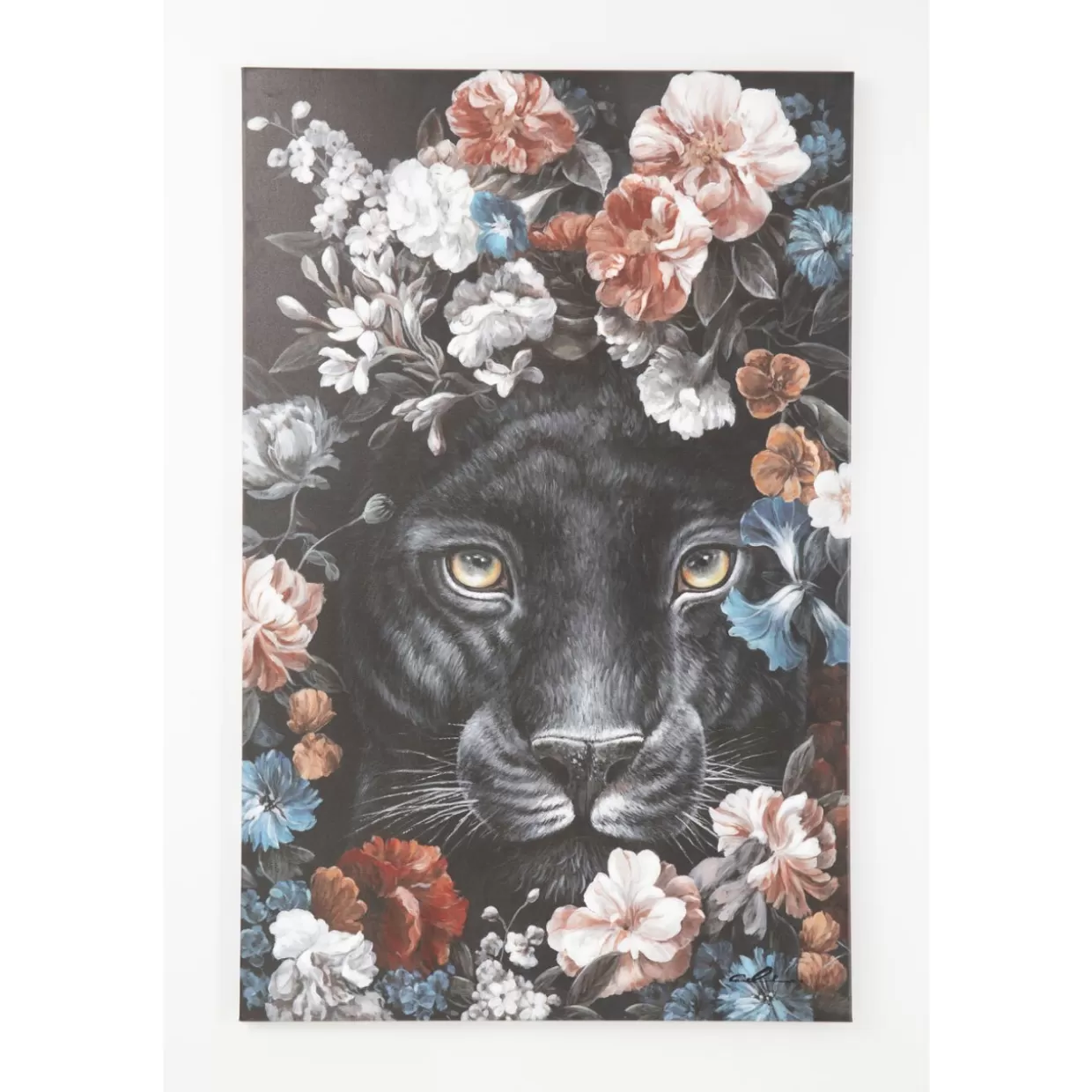 KARE Design Bilder | Leinwandbild Night Leo In Flower 90X140Cm