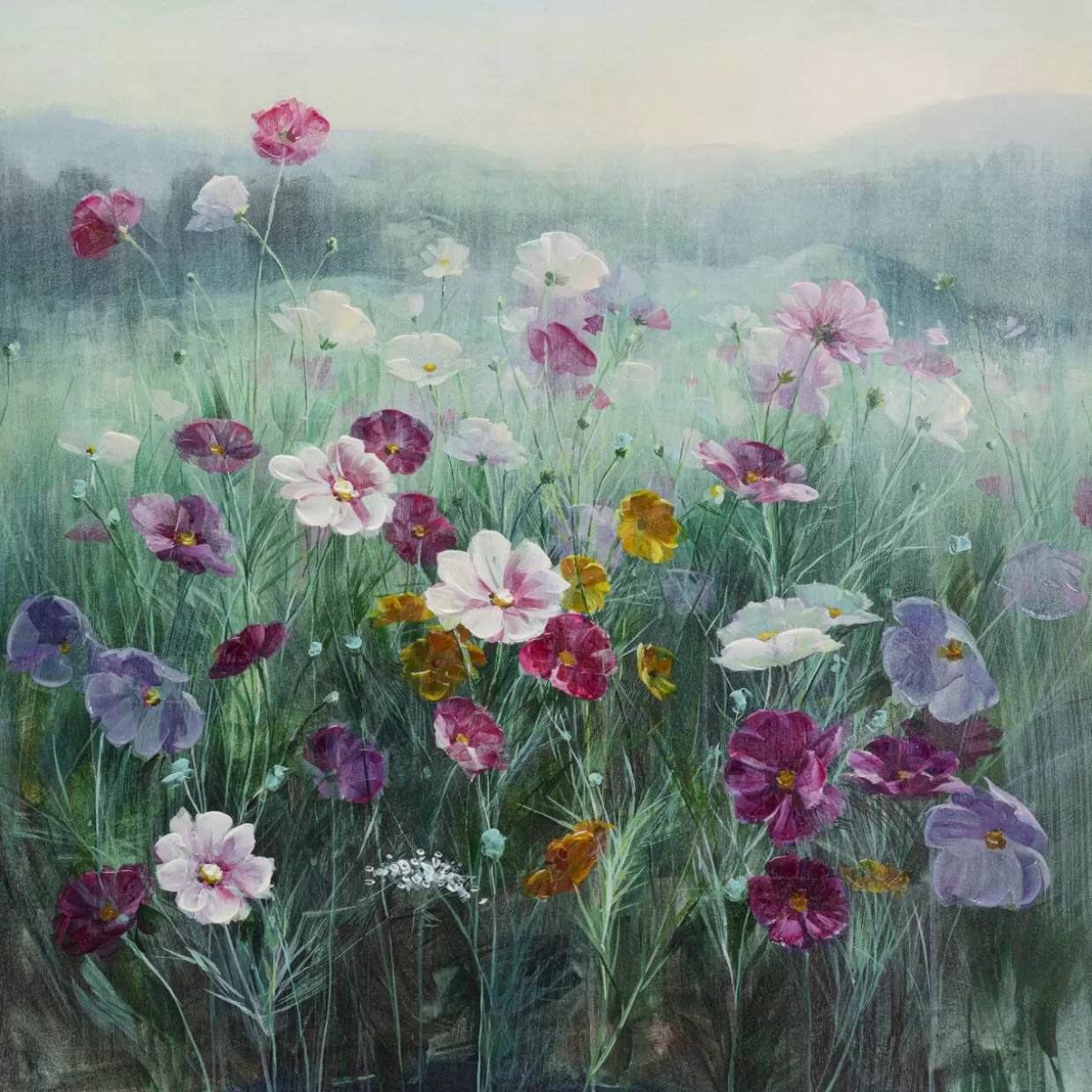 KARE Design Bilder | Leinwandbild Pastell Flowers 120X120Cm