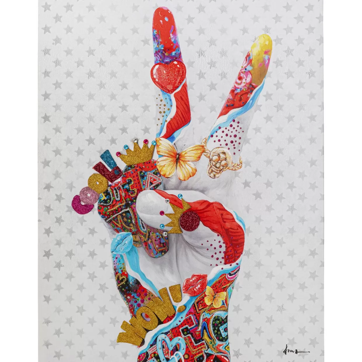 KARE Design Bilder | Leinwandbild Peace Sign 90X120