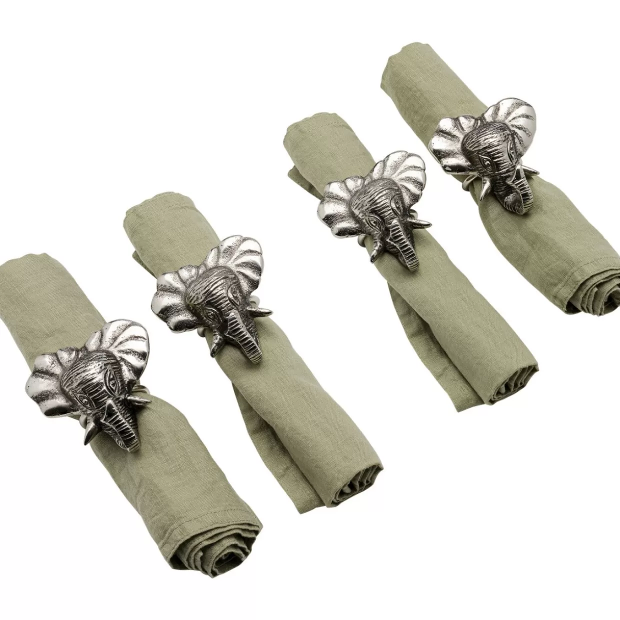 KARE Design Geschirr & Tischaccessoires | Serviettenring Happy Elephants (4/Set)