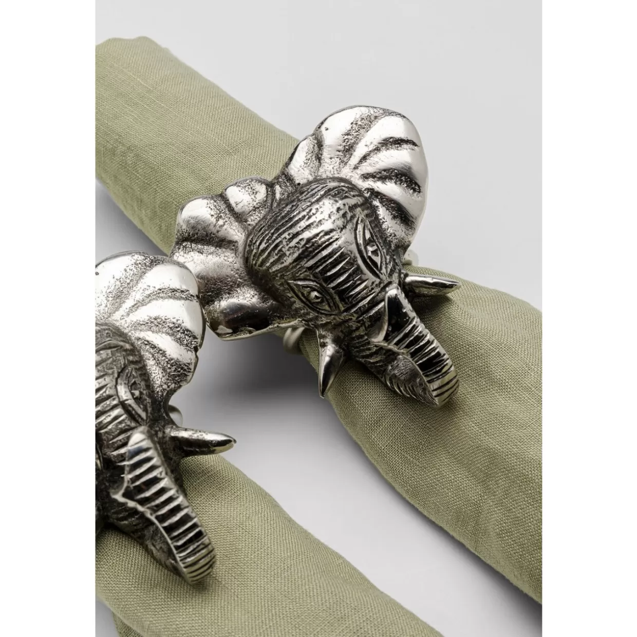 KARE Design Geschirr & Tischaccessoires | Serviettenring Happy Elephants (4/Set)