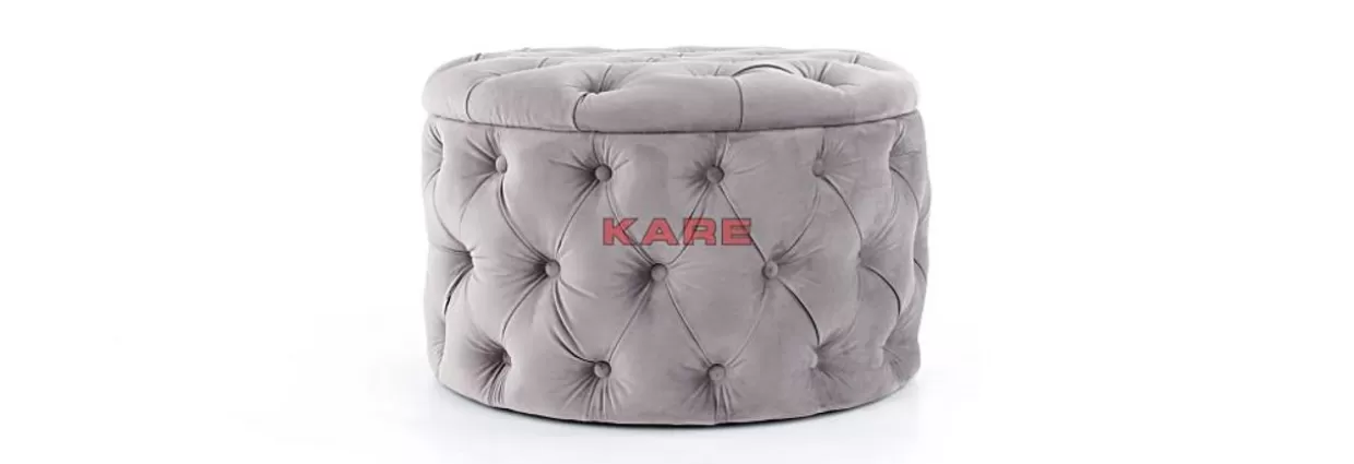 KARE Design Sitzbänke | Sitztruhe Desire Rund Silbergrau
