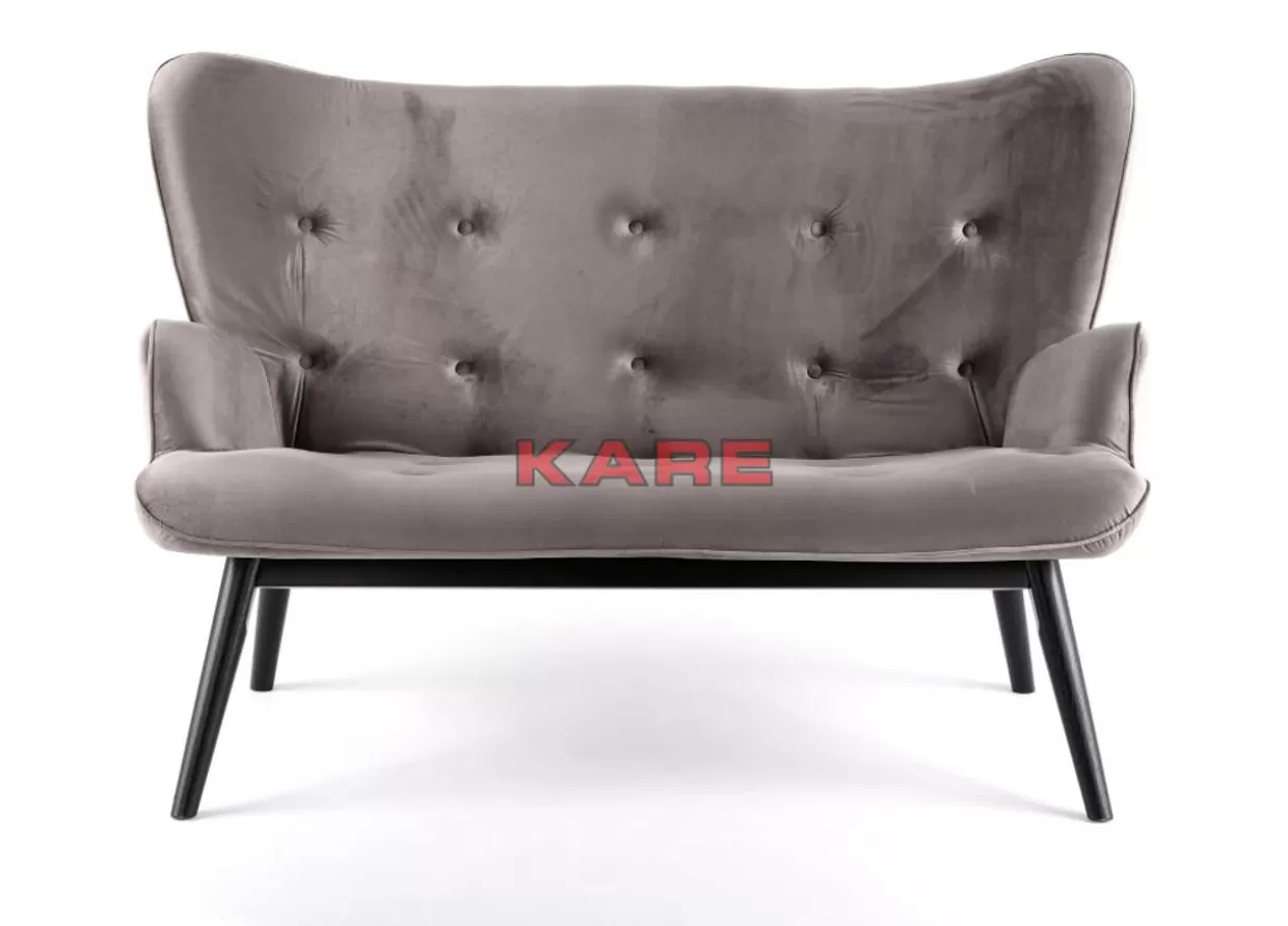 KARE Design Sofas & Couches | Sofa Black Vicky 2-Sitzer Velvet Grau