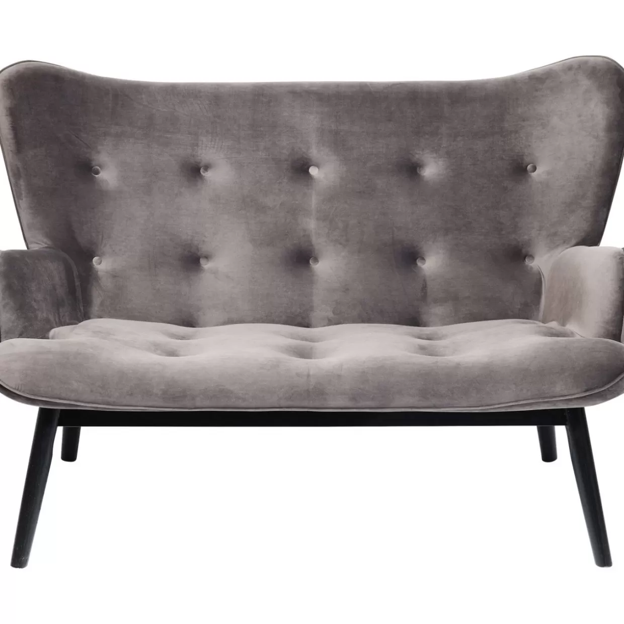 KARE Design Sofas & Couches | Sofa Black Vicky 2-Sitzer Velvet Grau