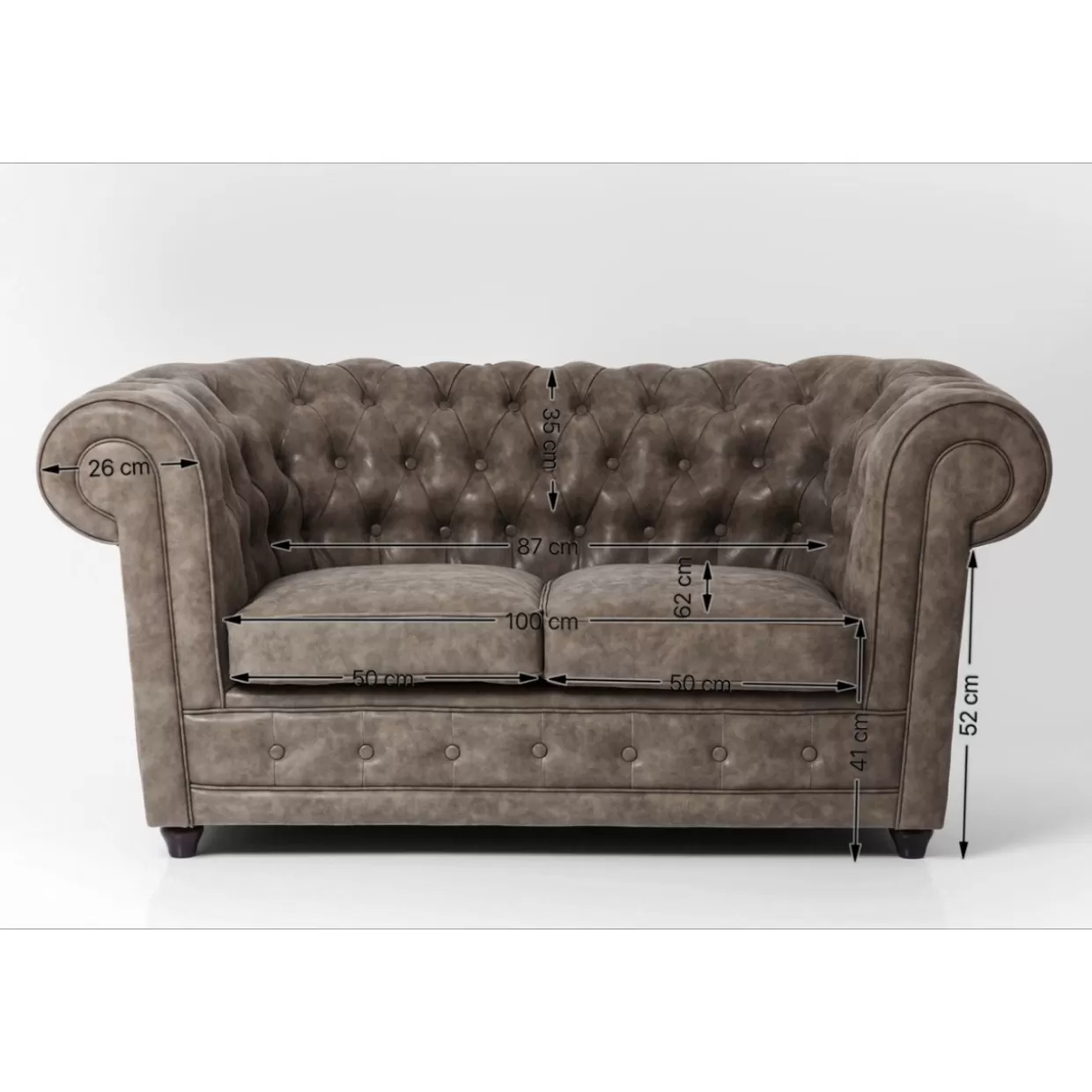 KARE Design Sofas & Couches | Sofa Cambridge 2-Sitzer Vintage Smart