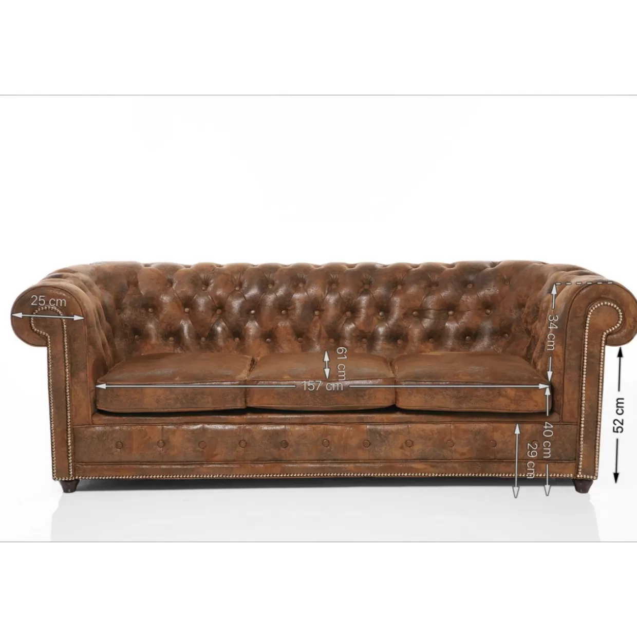 KARE Design Sofas & Couches | Sofa Cambridge 3-Sitzer Vintage Smart